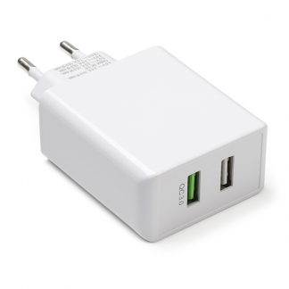 Goobay USB A oplader | Goobay | 2 poorten (USB A, Quick Charge, 28W, Wit) 44957 K120300240 - 