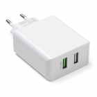 USB A oplader | Goobay | 2 poorten (USB A, Quick Charge, 28W, Wit)