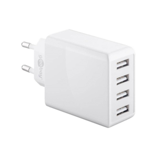 Goobay USB A oplader | Goobay | 4 poorten (USB A, 30W, Wit) 44962 K120300242 - 1