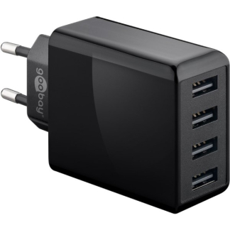 Goobay USB A oplader | Goobay | 4 poorten (USB A, 30W, Zwart) 44953 K120300243 - 1