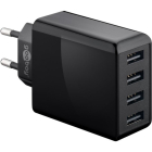 USB A oplader | Goobay | 4 poorten (USB A, 30W, Zwart)
