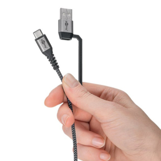 Goobay USB C ↔ USB C + USB A oplaadkabel | Goobay | 1 meter (USB 2.0, 60W, 480 Mbps) 70277 K180107700 - 2