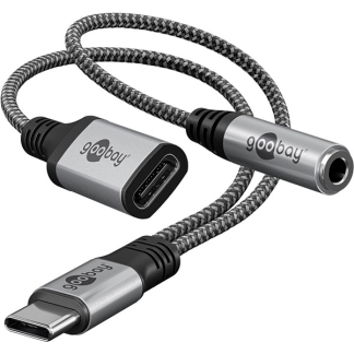 Goobay USB C naar 3.5 mm jack | Goobay | 0.15 meter (Extra USB C poort) 74524 K010221055 - 2