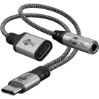 Goobay USB C naar 3.5 mm jack | Goobay | 0.15 meter (Extra USB C poort) 74524 K010221055 - 2