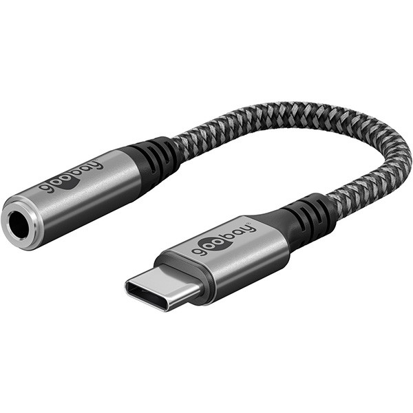 Goobay USB C naar 3.5 mm jack | M ↔ V | Goobay | 0.15 meter (Stereo, Textiel) 74056 K010221054 - 1