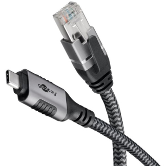 Goobay USB C naar RJ45 kabel | Goobay | 1.5 meter (USB 3.1, Cat6 FTP, Zilver/zwart) 70697 K020610063 - 1