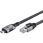 Goobay USB C naar RJ45 kabel | Goobay | 1.5 meter (USB 3.1, Cat6 FTP, Zilver/zwart) 70697 K020610063 - 2
