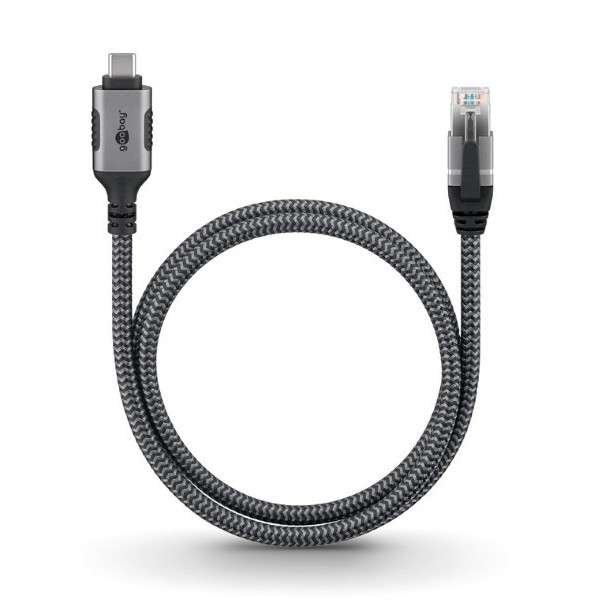 Goobay USB C naar RJ45 kabel | Goobay | 1.5 meter (USB 3.1, Cat6 FTP, Zilver/zwart) 70697 K020610063 - 3