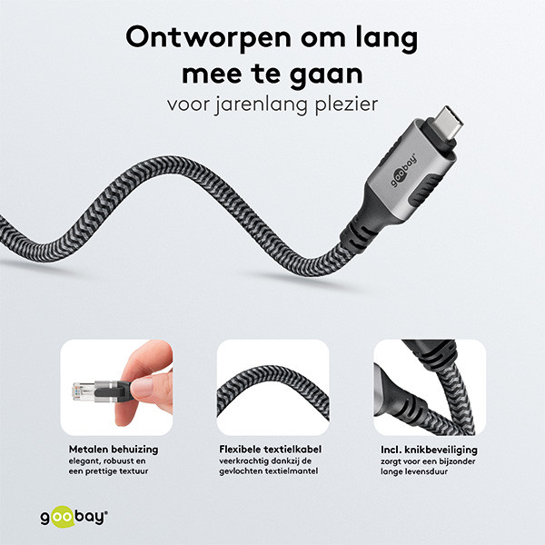 Goobay USB C naar RJ45 kabel | Goobay | 15 meter (USB 3.1, Cat6 FTP, Zilver/zwart) 70755 K020610069 - 6