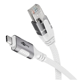 Goobay USB C naar RJ45 kabel | Goobay | 1 meter (USB 3.1, Cat6 FTP, Wit) 74165 K020610078 - 1