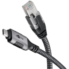 USB C naar RJ45 kabel | Goobay | 1 meter (USB 3.1, Cat6 FTP, Zilver/zwart)