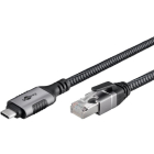 Goobay USB C naar RJ45 kabel | Goobay | 1 meter (USB 3.1, Cat6 FTP, Zilver/zwart) 70696 K020610062 - 2