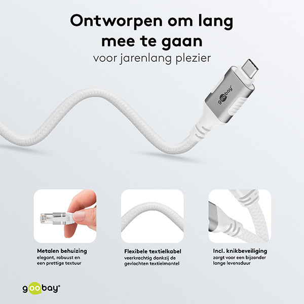 Goobay USB C naar RJ45 kabel | Goobay | 5 meter (USB 3.1, Cat6 FTP, Wit) 74178 K020610082 - 6