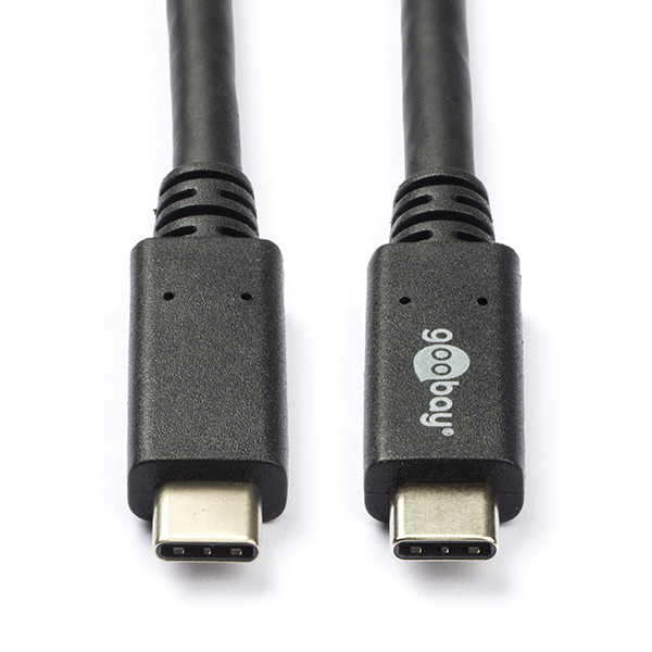 droefheid Extractie maximaal USB C naar USB C kabel | 0.5 meter | USB 3.2 (100% koper, Power Delivery,  100 W, Zwart) Goobay Kabelshop.nl
