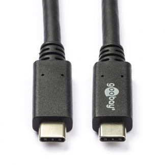 Goobay USB C naar USB C kabel | 0.5 meter | USB 3.2 (100W, 20 Gbps, 100% koper, Zwart) 49252 K010214083 - 1