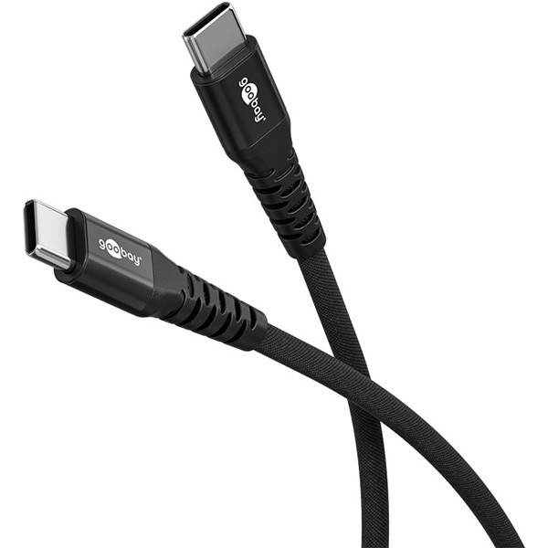 Goobay USB C naar USB C kabel | Goobay | 0.5 meter | USB 2.0 (60W, 480 Mbps, Zwart) 73952 K180107352 - 1