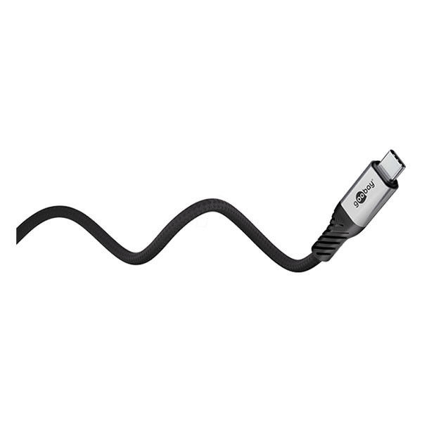 Goobay USB C naar USB C kabel | Goobay | 1.5 meter | USB 4 (240W, 80 Gbit/s, Zwart/Zilver) 74776 K010214449 - 3