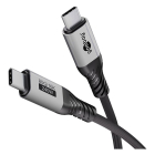 Goobay USB C naar USB C kabel | Goobay | 1 meter | USB 4 (240W, 80 Gbit/s, Zwart/Zilver) 74775 K010214448 - 1