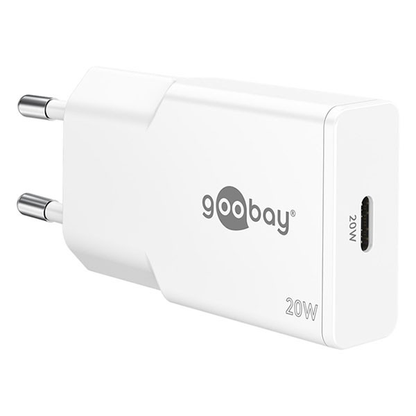 Goobay USB C snellader | Goobay | 1 poort (20 W, GaN, Power Delivery, Wit) 75728 K070501334 - 1