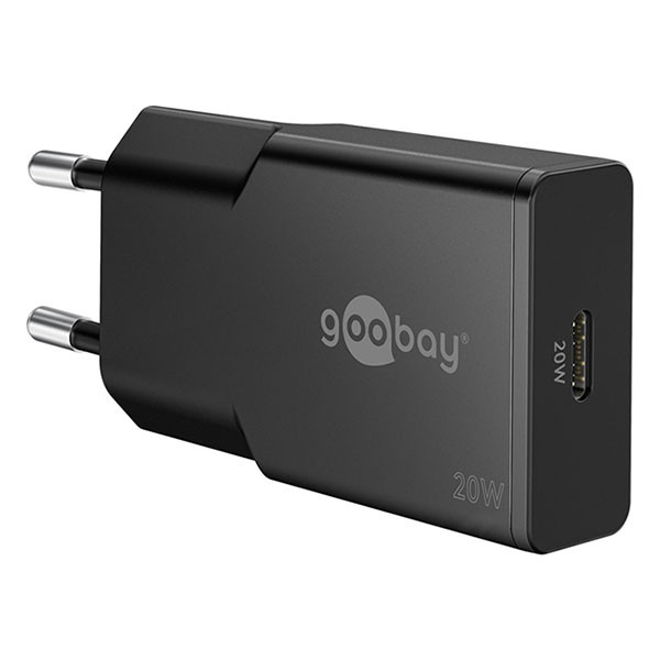 Goobay USB C snellader | Goobay | 1 poort (20 W, GaN, Power Delivery, Zwart) 75727 K070501333 - 1