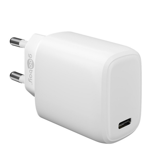 Goobay USB C snellader | Goobay | 1 poort (USB C, 20W, GaN, Power Delivery, Wit) 53865 65406 K180107313 - 1