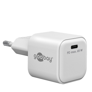 Goobay USB C snellader | Goobay | 1 poort (USB C, 65W, GaN, Power Delivery, Wit) 65370 K180107317 - 1
