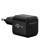 USB C snellader | Goobay | 1 poort (USB C, 65W, GaN, Power Delivery, Zwart)