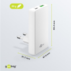 Goobay USB C snellader | Goobay | 2 poorten (1x USB C, 1x USB A, 45 W, GaN, Power Delivery, Hoekstekker, Wit) 75720 K070501346 - 3
