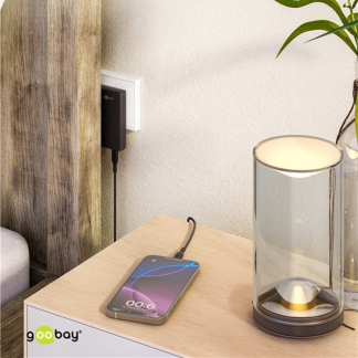 Goobay USB C snellader | Goobay | 2 poorten (1x USB C, 1x USB A, 45 W, GaN, Power Delivery, Hoekstekker, Zwart) 75719 K070501345 - 2