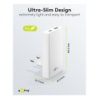 Goobay USB C snellader | Goobay | 2 poorten (1x USB C, 1x USB A, 65 W, GaN, Power Delivery, Hoekstekker, Wit) 75724 K070501348 - 3