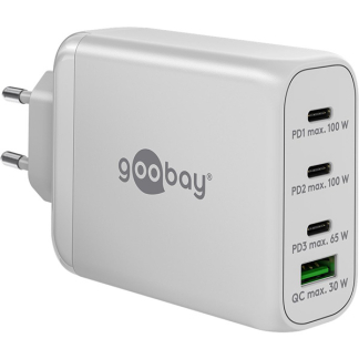 Goobay USB C snellader | Goobay (100W, 3x USB C, 1x USB A, GaN, Power Delivery, Wit) 65556 K180107704 - 1