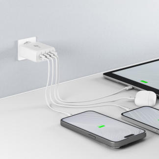 Goobay USB C snellader | Goobay (100W, 3x USB C, 1x USB A, GaN, Power Delivery, Wit) 65556 K180107704 - 2