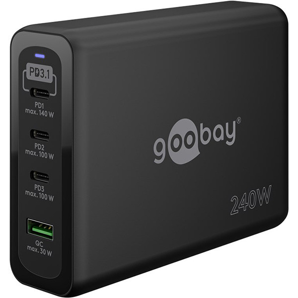 Goobay USB C snellader | Goobay (240W, 3x USB C, 1x USB A, GaN, Power Delivery) 65885 K180107703 - 1