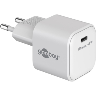 Goobay USB C snellader | Goobay (45W, 1x USB C, GaN, Power Delivery, Wit) 65332 K180107333 - 1
