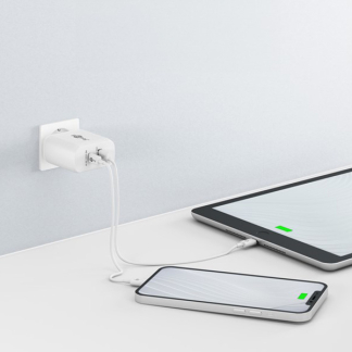 Goobay USB C snellader | Goobay (65W, 1x USB C, 1x USB A, GaN, Power Delivery, Wit) 65410 K180107706 - 2