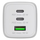 Goobay USB C snellader | Goobay (65W, 2x USB C, 1x USB A, GaN, Power Delivery, Wit) 64754 K180107712 - 2