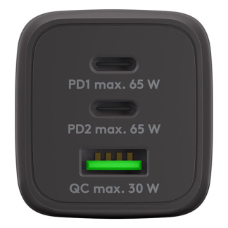 Goobay USB C snellader | Goobay (65W, 2x USB C, 1x USB A, GaN, Power Delivery, Zwart) 64753 K180107713 - 2