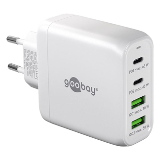 Goobay USB C snellader | Goobay (68W, 2x USB C, 2x USB A, GaN, Power Delivery, Wit) 64818 K180107710 - 1