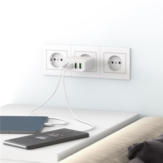 Goobay USB C snellader | Goobay (68W, 2x USB C, 2x USB A, GaN, Power Delivery, Wit) 64818 K180107710 - 3