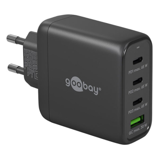 Goobay USB C snellader | Goobay (68W, 3x USB C, 1x USB A, GaN, Power Delivery, Zwart) 64819 K180107709 - 1