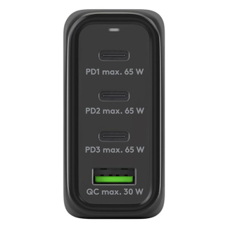 Goobay USB C snellader | Goobay (68W, 3x USB C, 1x USB A, GaN, Power Delivery, Zwart) 64819 K180107709 - 2