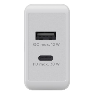 Goobay USB multipoort oplader | Goobay | 2 poorten (USB A, USB C, 30W, Power Delivery, Quick Charge, Wit) 61674 K180107315 - 2