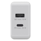 Goobay USB multipoort oplader | Goobay | 2 poorten (USB A, USB C, 30W, Power Delivery, Quick Charge, Wit) 61674 K180107315 - 2