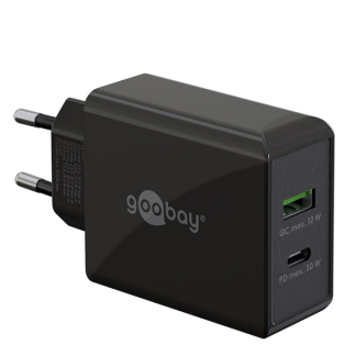 Goobay USB multipoort oplader | Goobay | 2 poorten (USB A, USB C, 30W, Power Delivery, Quick Charge, Zwart) 61673 K180107314 - 