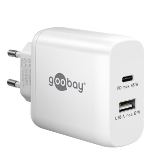 Goobay USB multipoort oplader | Goobay | 2 poorten (USB A, USB C, 45W, Power Delivery, Quick Charge, Wit) 65412 K180107286 - 