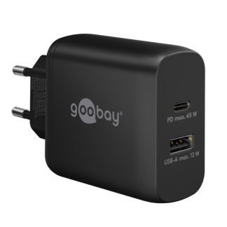 Goobay USB multipoort oplader | Goobay | 2 poorten (USB A, USB C, 45W, Power Delivery, Quick Charge, Zwart) 65411 K180107285 - 1
