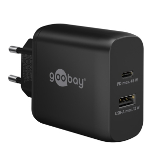 Goobay USB multipoort oplader | Goobay | 2 poorten (USB A, USB C, 45W, Power Delivery, Quick Charge, Zwart) 65411 K180107285 - 