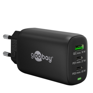 Goobay USB multipoort oplader | Goobay | 3 poorten (USB A, USB C, 65W, Power Delivery, Quick Charge, Zwart) 65407 K180107318 - 