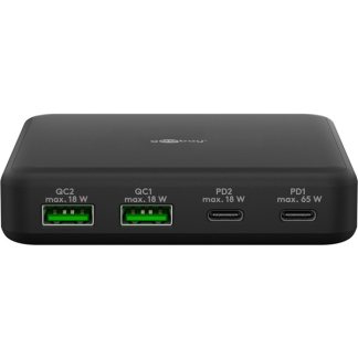 Goobay USB multipoort oplader | Goobay | 4 poorten (USB A, USB C, 65W, Power Delivery, Quick Charge) 61772 K180107289 - 