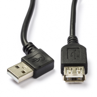 Goobay USB verlengkabel | 0.15 meter | USB 2.0 (100% koper, Haaks) 95701 K070601033 - 1